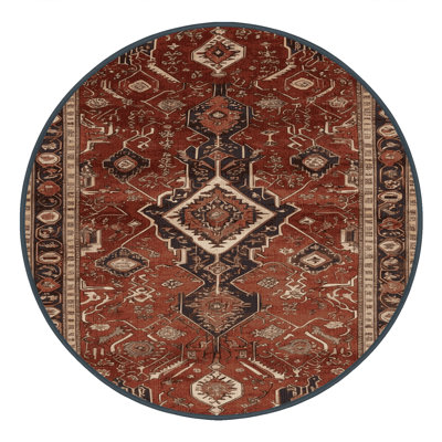 Machine Washable Persian Brown Area Rug
