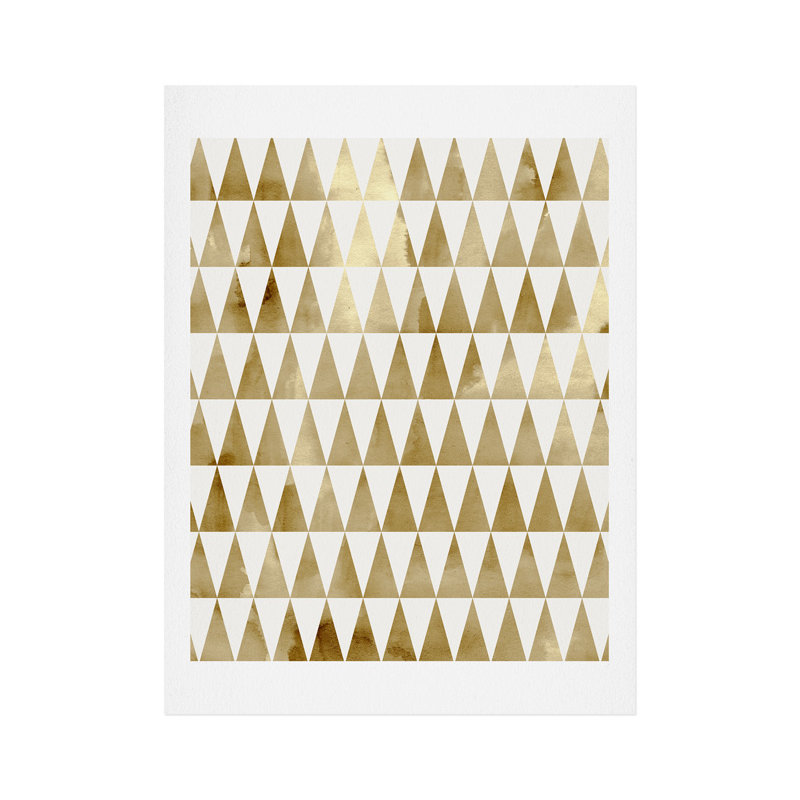Reproduction d’art sur toile tendue, "triangle pattern", H 24 po x l 18 po x P 0,125 po, Cadre blanc
