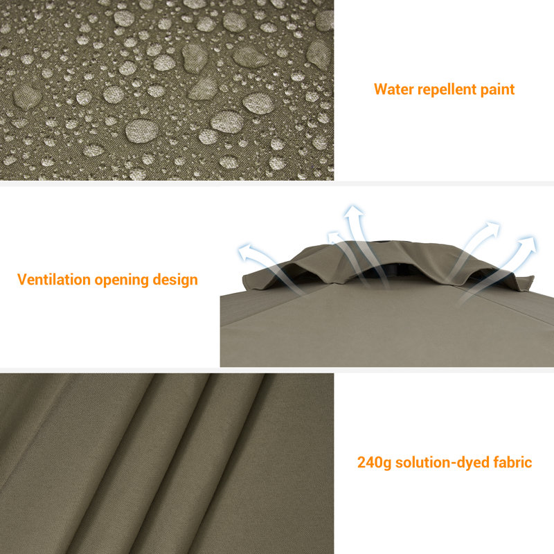 Parasol en porte-à-faux 10 pi Dobrosav, Taupe