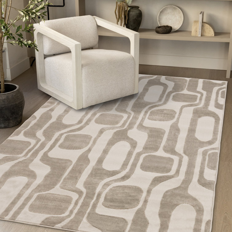 Marshay Power Loom Geometric and Polyester Area Rug 