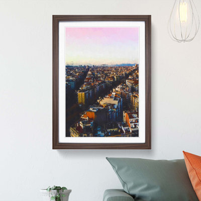 View of Barcelona in Spain in Abstract - Picture Frame Graphic Art Print