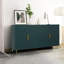 Meuble télé avec armoire de rangement au look rétro - Bleu marine, réglable et