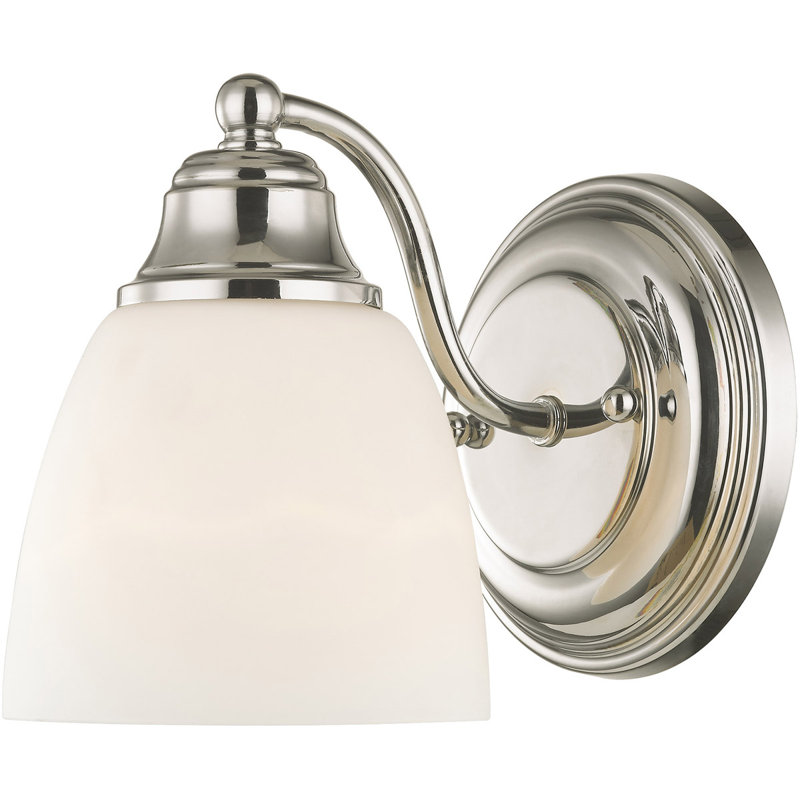 5.5" Wall Sconce with White Glass - Elegant Light Fixture, Polished Chrome