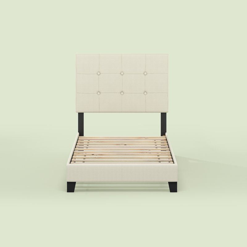 Magin Upholstered Platform Bed, Twin, Linen