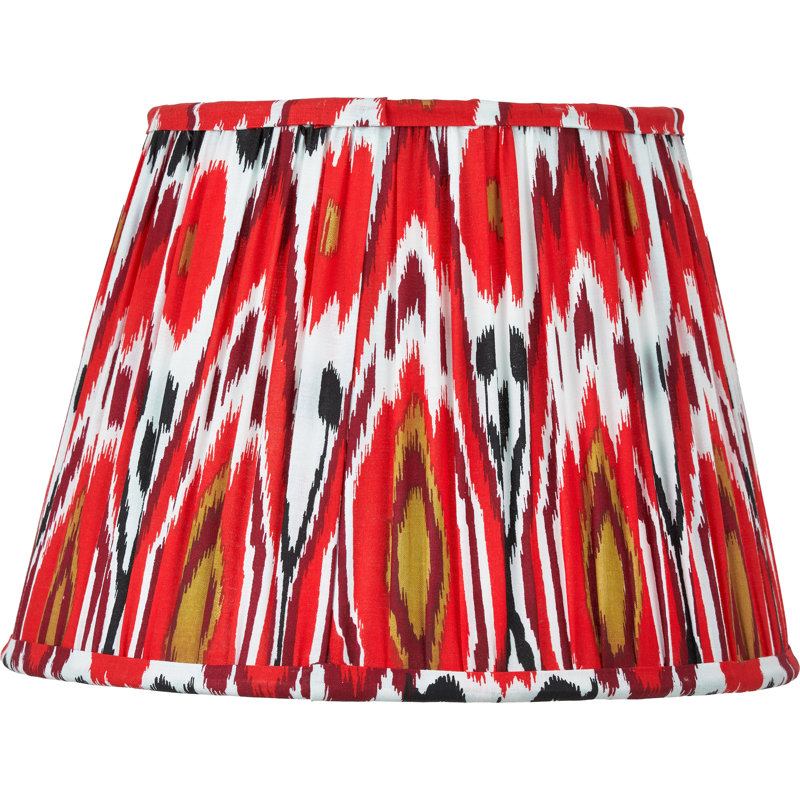 Pleated Cotton Cylinder Shade, Red, 21cm H x 30cm W x 30cm D