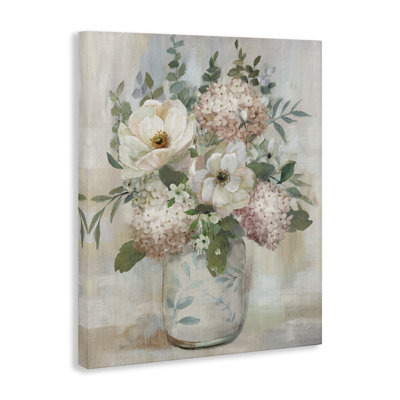 «Hydrangeas & Magnolias Bouquet», art mural par Nan