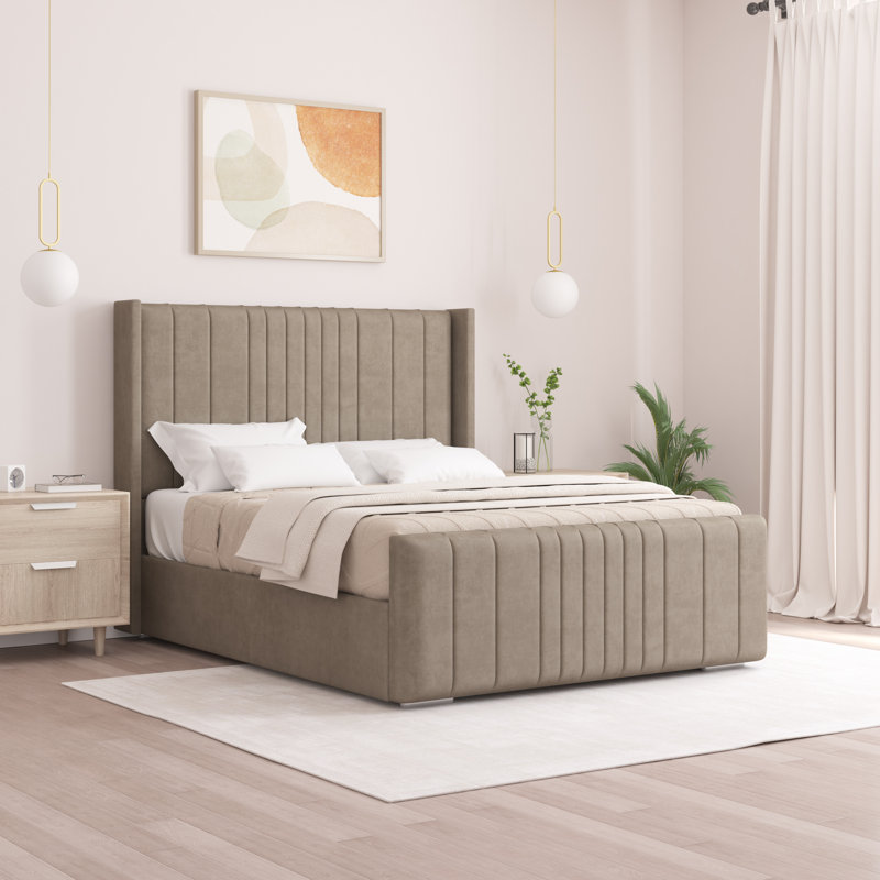 Denzel Upholstered Bed , Super King (6'), Coffee