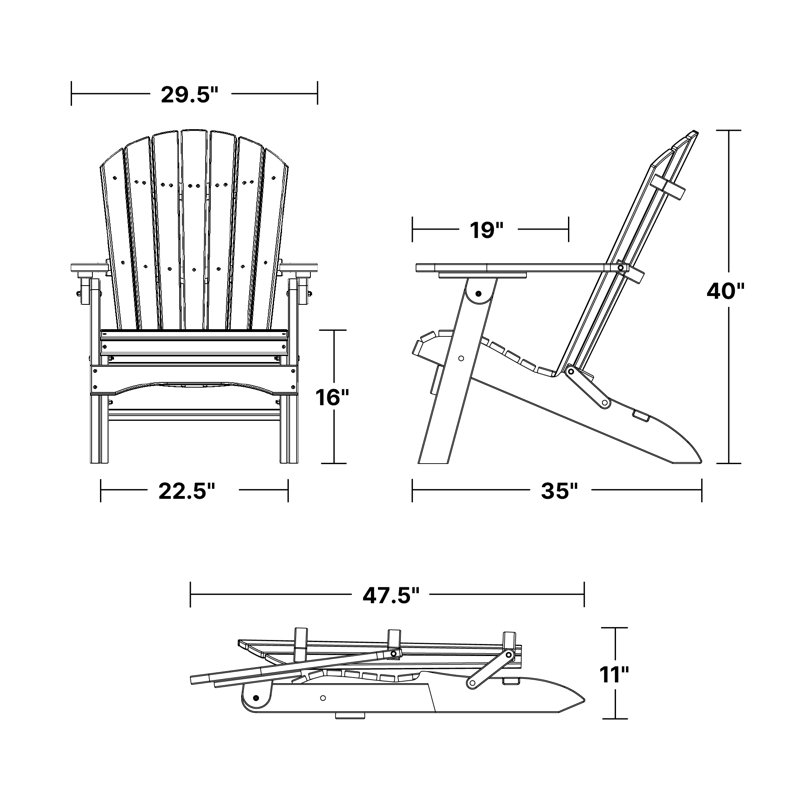 Heritage Folding Adirondack Chair, Lemon Yellow/White