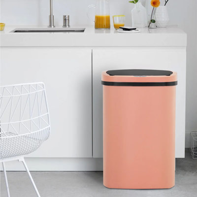 13 gallons Poubelle de cuisine Poubelle de cuisine automatique avec couvercle Capteur de mouvement haute capacité sans contact pour la cuisine Chambre à coucher Bureau Salle de bain Poubelle étanche à l'eau (1)