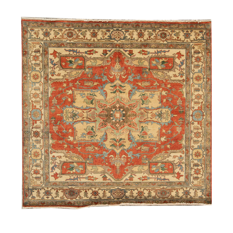 Heriz Wool Oriental Area Rug