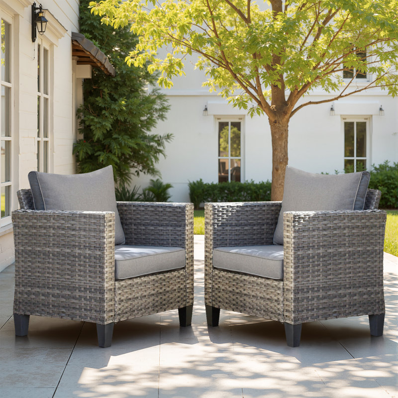 Chaise de patio avec coussins, Gris foncé