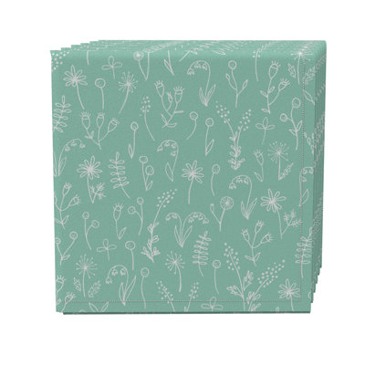 Cotton Twill Floral Square Napkin