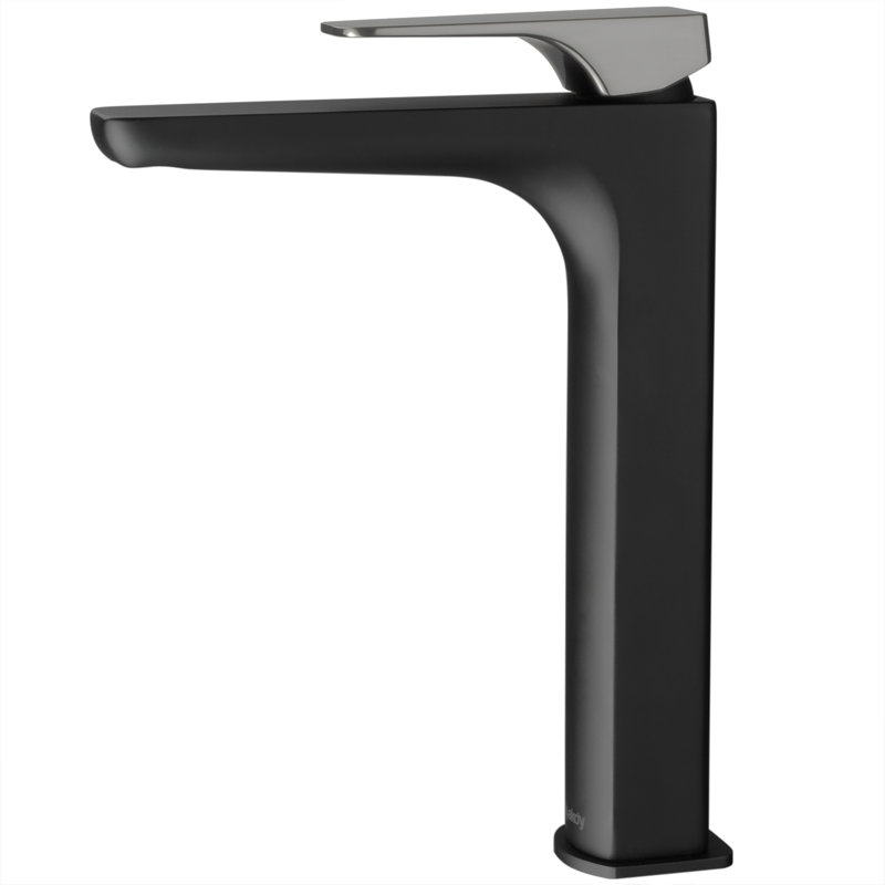 Vessel Sink Bathroom Faucet, Matte Black/Brushed Gun