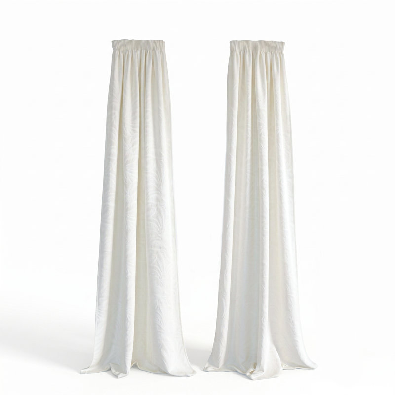 Faux Linen Semi Sheer Curtain, 140 cm Width x 280 cm Drop