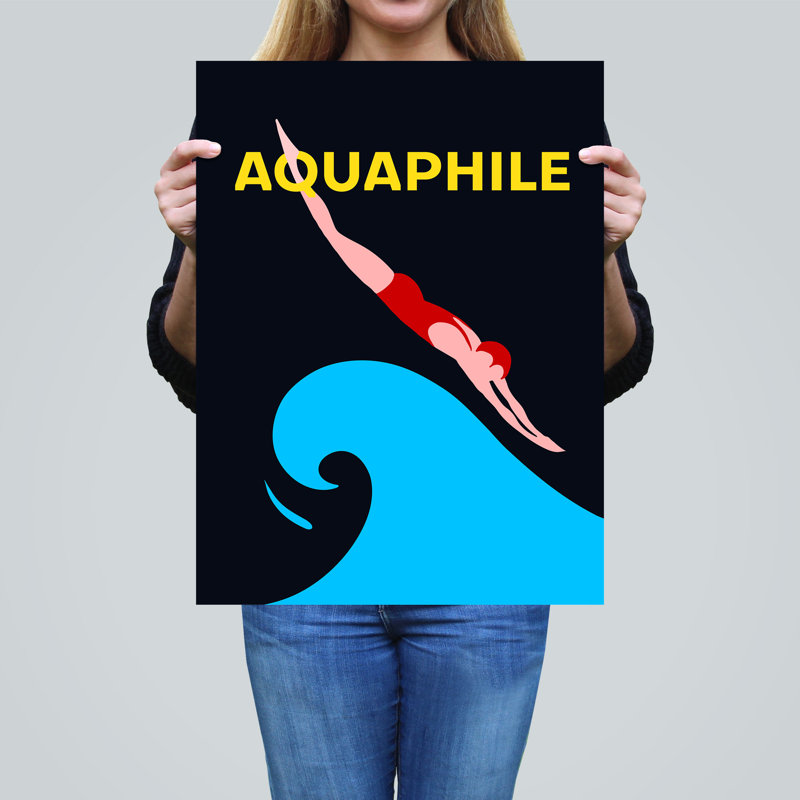 Wall Art Print Aquaphile Water Lover Swimmer Diver Bold Graphic Poster