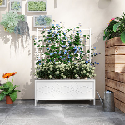 Jardinières verticales à treillis verticales, boîte de jardin extérieure moderne en acier galvanisé