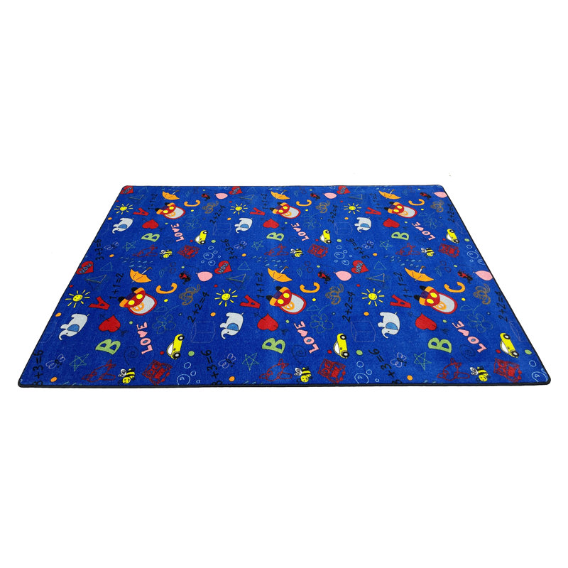 Tapis bleu Playtime Doodle, Carré de 6 pi
