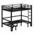 Metal Bunk Bed, Lower Bunk Can Be Pulled Out In Three Sections, Top Bunk Equipped With Safety Rails