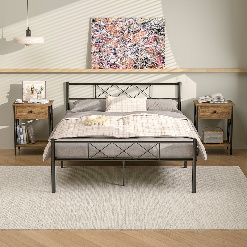 Kempst Steel Piece Bedroom Set, Brown, Queen