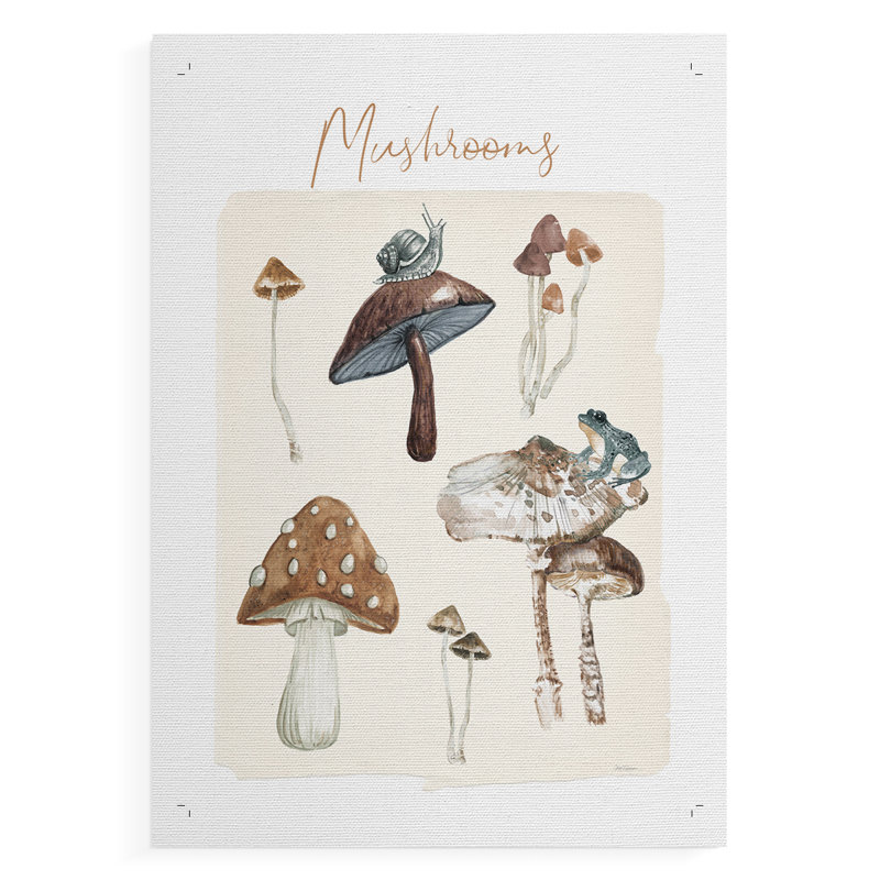 Tableau de champignon - impression sur toile seulement - non encadré, H 18 po x l 12 po