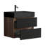 24'' Bathroom Vanity With Matt Black Engineered Quartz Sink And Soft Black Drawers, Wall Mounted Floating Bathroom Vanity For Modern Bathroom, One-Piece Matt Black Basin, KD