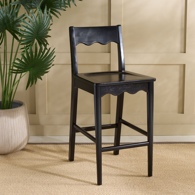 Rosetty Scallop Counter Stool, Noir
