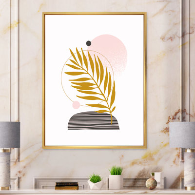 Abstrait minimaliste, feuille tropicale I - peinture sur toile