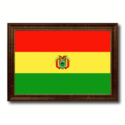 «Bolivia Country Flag», reproduction sur toile encadrée
