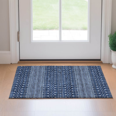 Premium Machine Washable Prisco Navy Rug