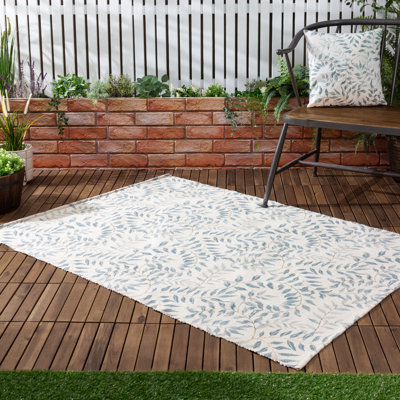Rectangle 120 cm x 170 cm Floral Kilim Indoor / Outdoor Washable