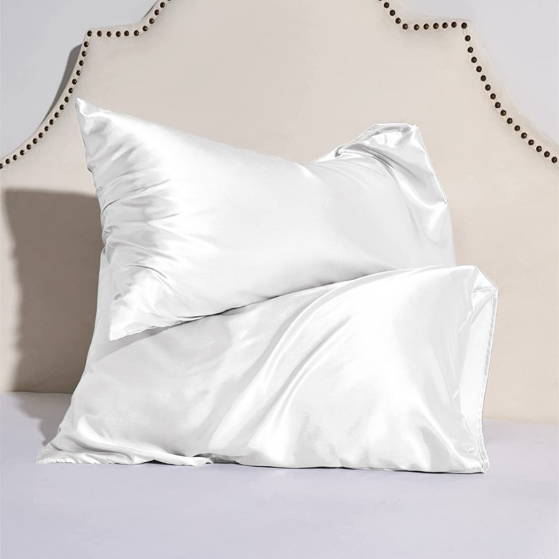Andrius Satin Envelope Pillowcase, White