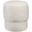 Round Ottoman, Teddy Fleece Fabric Upholstered Foot Stool With Padded Seat
