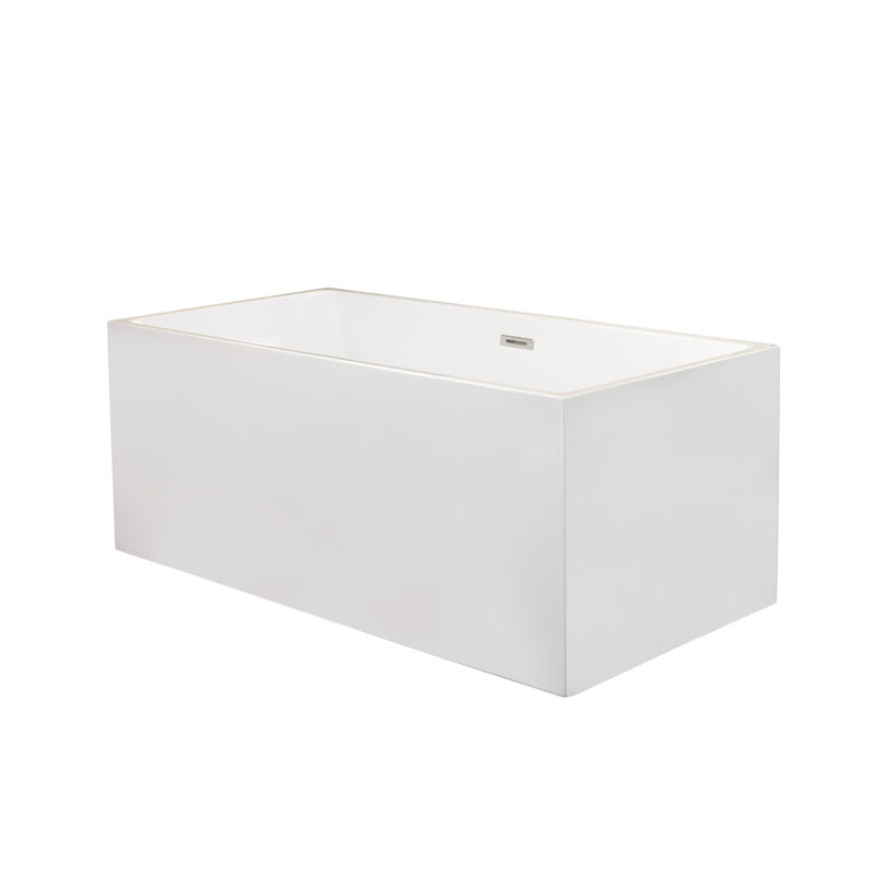 Persephone 59'' White Acrylic Freestanding Soaking Bathtub