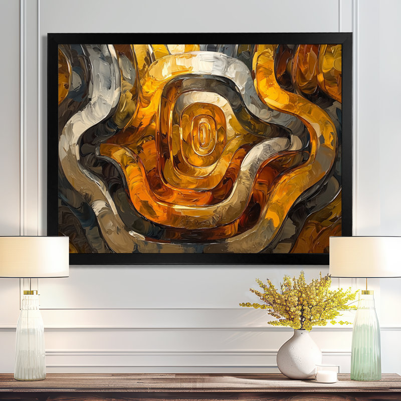 Lupo - Abstract Wall Art, H 12 po x l 20 po, Avec cadre, Noir, noir, noir, noir