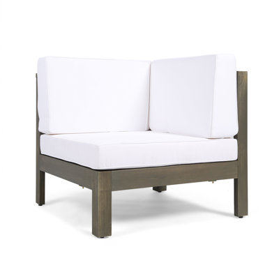 White Seat Chair Corner - Wood Construction, Water- Cushion Pad And Slat Design Chair, Color, With Padding, 30.85W X 30.85D 26.2H