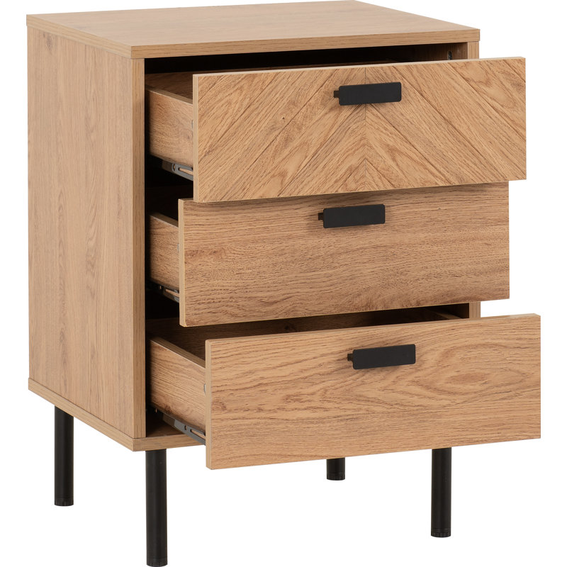 Nicko 45cm W Particle Board / Chipboard Bedside Table
