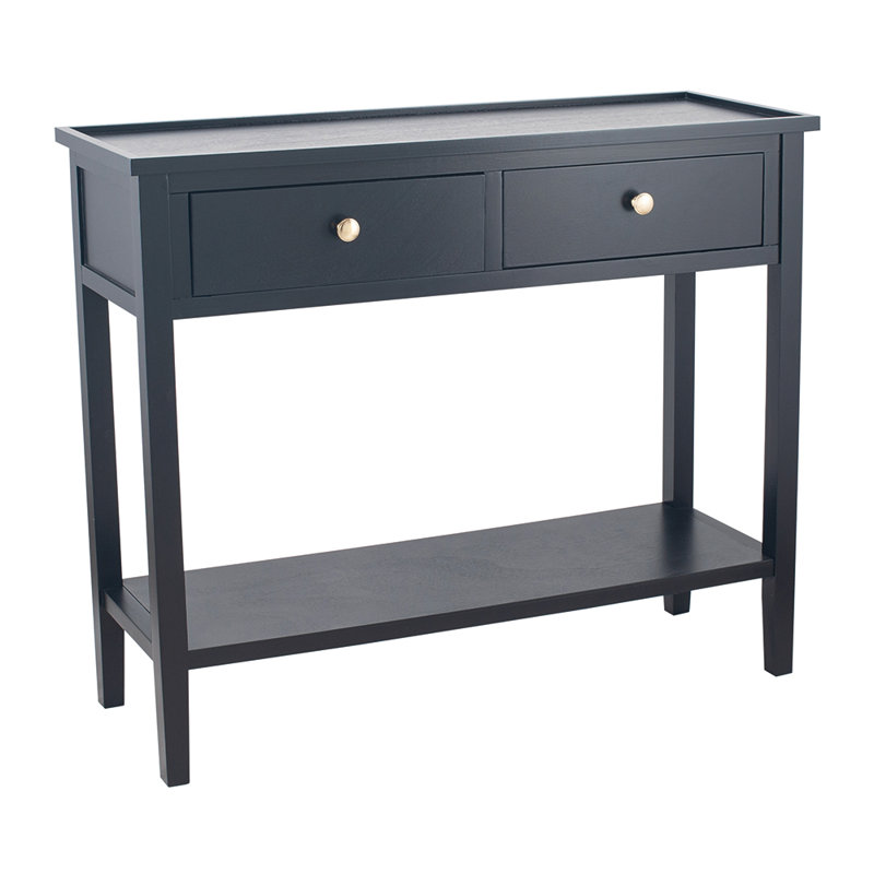 Naugatuck 90cm Solid Wood Console Table, Satin Black