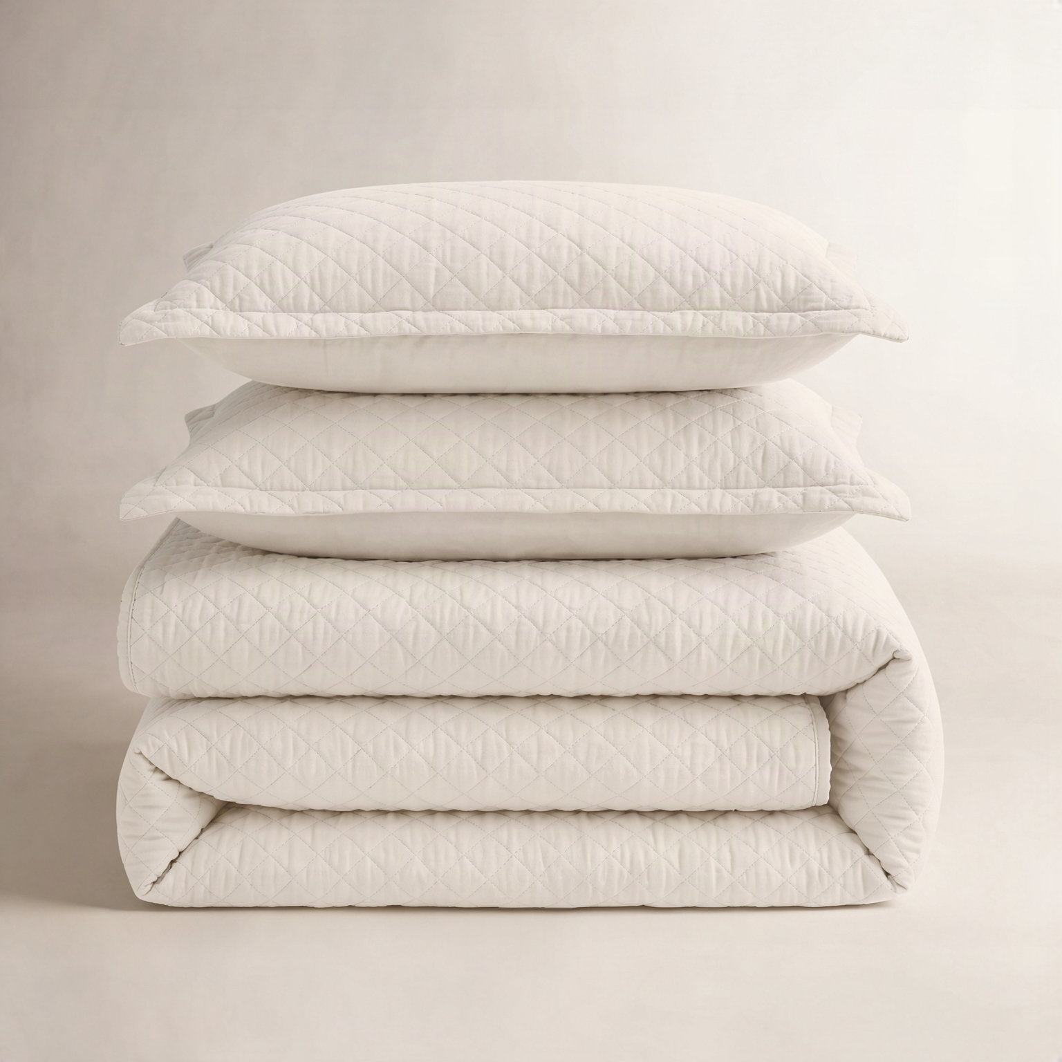 Patrica Linen Quilt Set, Full/Queen Quilt + 2 Shams, Ivory
