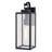 Clinton 17.75 in. H 1-Light Matte Black Transitional Outdoor Wall Sconce made of Durable Steel, Clear Glass Shade, LED Compatible, Use for Exterior Porch Patio Front Door or Garage-691333709