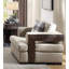 Fauteuil Anjelita de 40 po de large gris et noyer