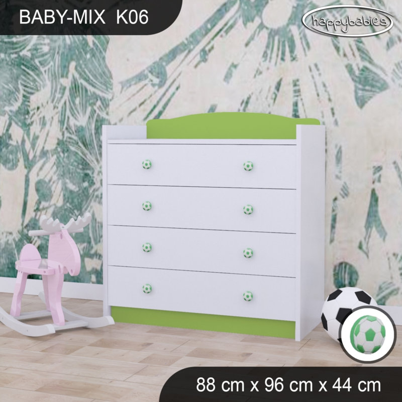 Baby Mix Kids 4 - Drawer Dresser, Green