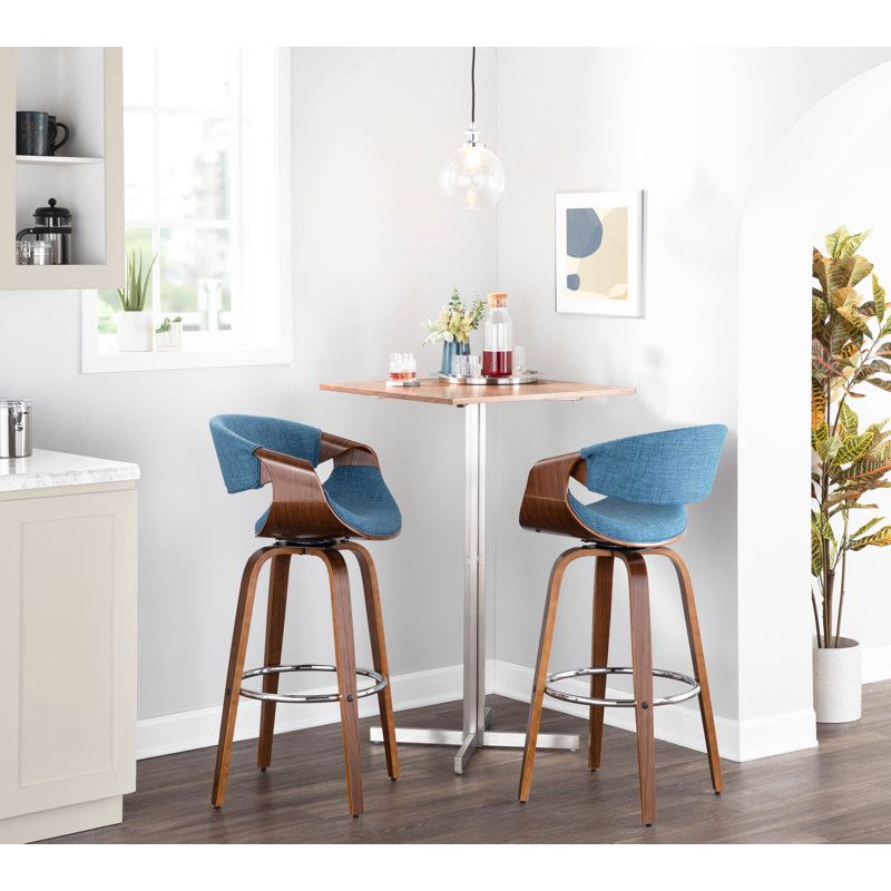 Brieon Square Bar Table , Walnut/White