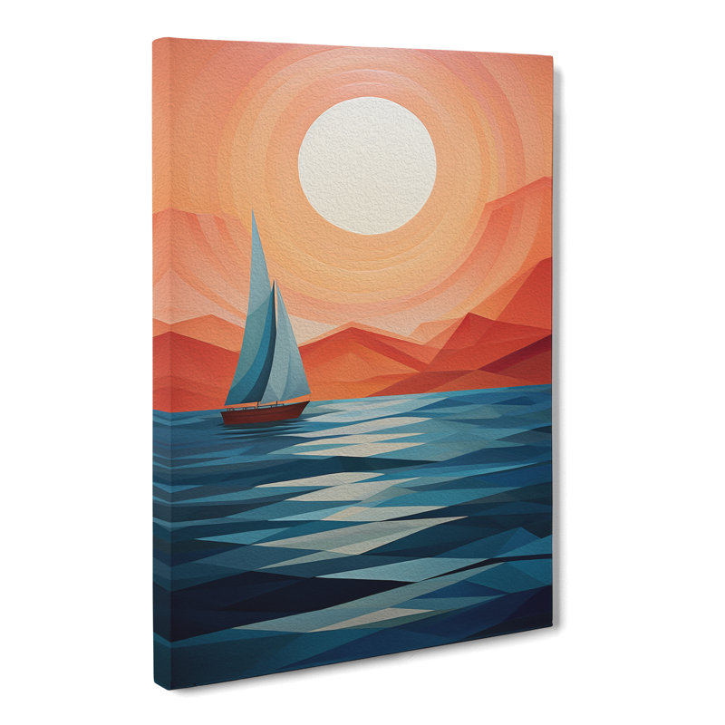 Seascape Geometric - Wrapped Canvas, 50cm H x 35cm W x 3cm D