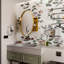 Miroir mural rond avec tablettes réglables-1326825373