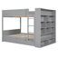 Lit double superposé au-dessus gris avec 2 tiroirs et une armoire - Économisez de l'espace, améliorez le confort, convient aux enfants de 6 ans et plus, tous les outils sont inclus.-170312856-170312855