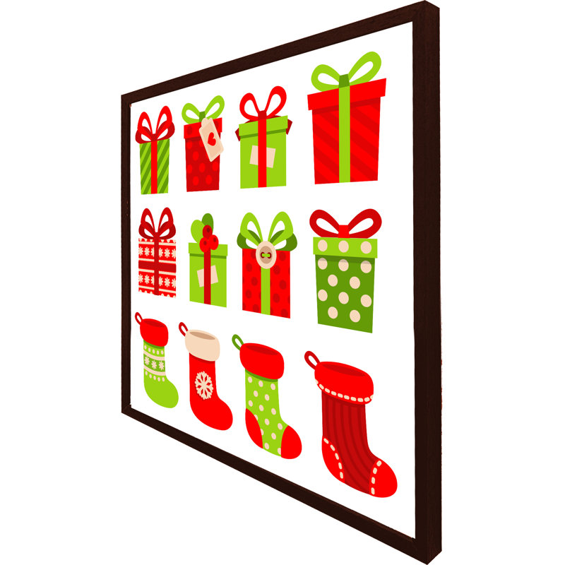 Yucheng Stylish Set of Gifts Single Picture Frame Wall Art, 76cm H x 76cm W x 4cm D, Brown