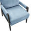 Chaise rembourrée en chenille bleue Mid-Century moderne - rembourrage généreux, fabrication en bois, dossier amovible pour une utilisation polyvalente-120913074