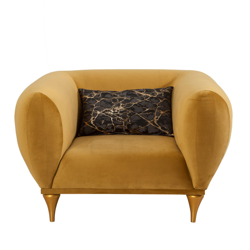 Fauteuil en coton l 44,5 po Angastina, Coton jaune