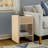 Rattan Side Table with USB Charging, LED Light & Storage, Nightstand with Open Shelf
