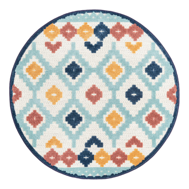 Haynie Indoor/Outdoor Rug Ivory, Round 5'3"
